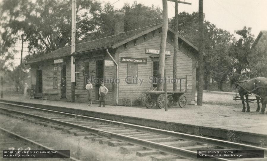 Postcard: Railroad Station, Forge Village, Massachusetts